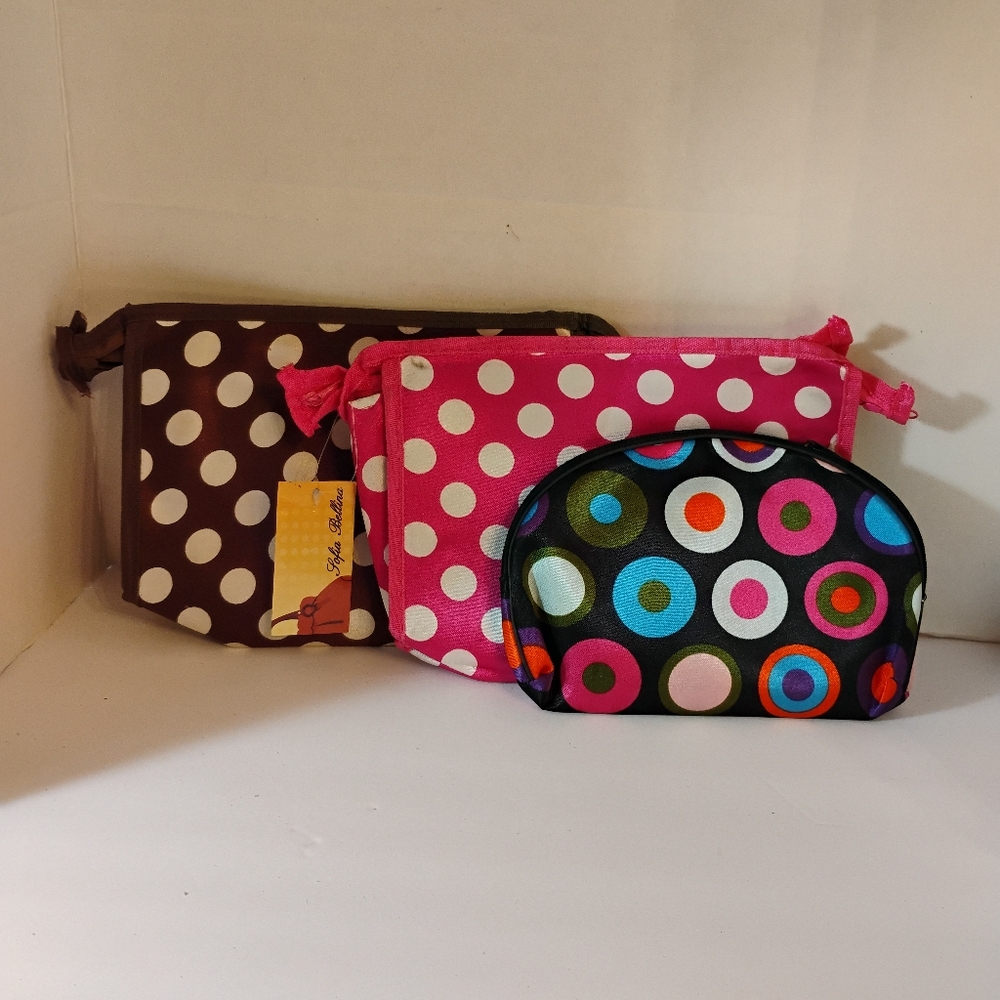 Sofia Bellina 3 Pk Nylon Makeup Cases